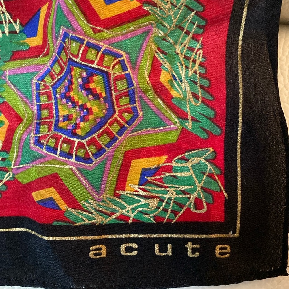 Vintage Multicoloured Silk Scarf